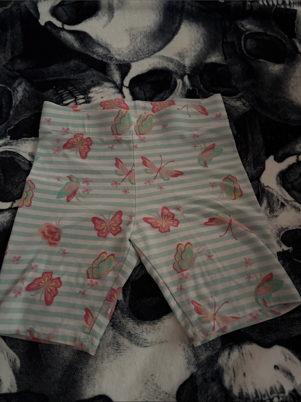 Women's Mint Stripe Butterfly Bike Shorts